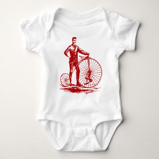 Body Homme avec Penny Farthing - Ruby Red (Devant)