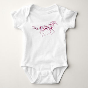 Body Horse Word Cloud Design unique en Maroon