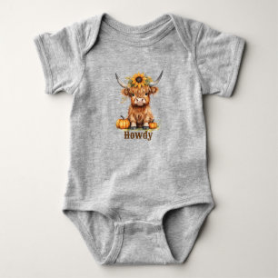 Body Howdy Highland Baby Cow Fall Citrouille