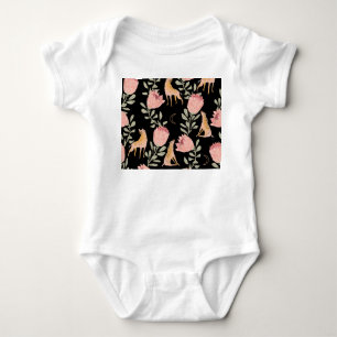 Body Hyena & Protea : Arrière - plan noir sans couture
