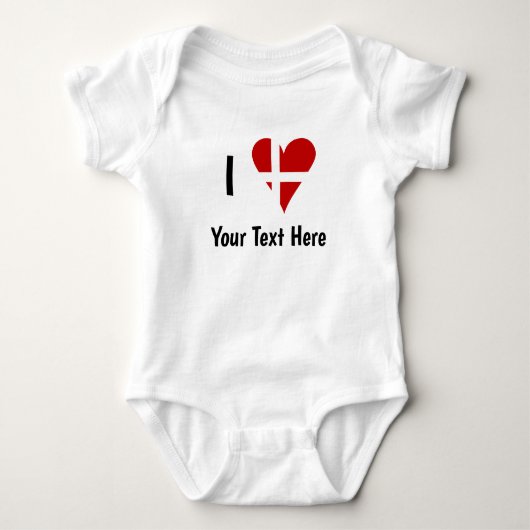 Body I (Funky Heart Shaped Danish Flag) Your Text (Devant)