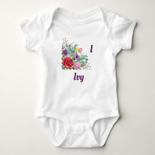 Body I Ivy Personnaliser Nom de la lettre, Fleurs Roses