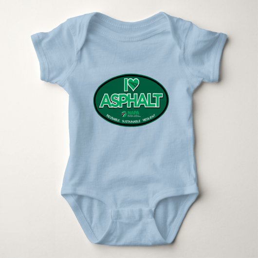 Body I Love Asphalt One Piece Baby Bodysuit - Bleu (Devant)