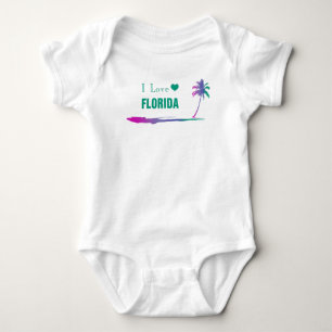 Body I Love Florida Colorful Green Baby Bodysuit