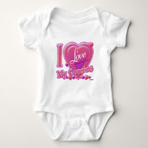 Body I Love My Cousins rose/violet - coeur