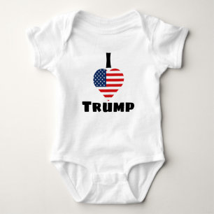 Body I Love Trump Heart American Flag Mignonne One Piec