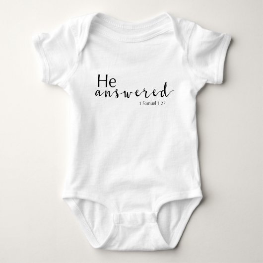 Body Il A Répondu 1 Samuel 1:27 Bodysuit Unisex Baby (Devant)