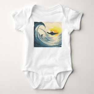 Body Île tropicale, vague, coucher de soleil de surfer.