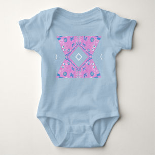 Body Illustration Bohème Chintz bleu rose blanc