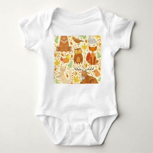 Body Illustration d'animaux de forêt ornementaux. (Devant)