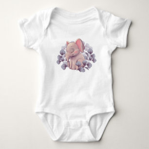 Body Illustration de bébé éléphant mignon endormi avec
