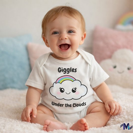 Body Illustration de bébé mignonne avec un nuage arc-en