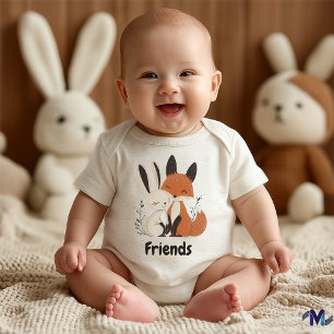 Body Illustration de bébé renard et lapin mignons en fo