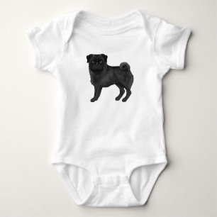 Body Illustration de chien Mops couleur noir adorable