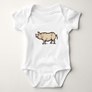 Body Illustration de cochon antique mignon vintage