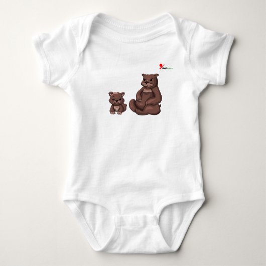 Body Illustration de maman ourse et ourson mignonne Bod (Devant)
