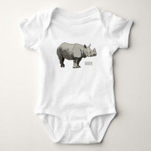 Body illustration de rhinocéros de Java de dessin animé