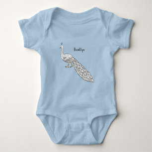 Body Illustration d'oiseau de paon blanc