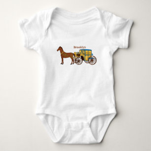 Body Illustration d'un cheval mignon et d'un carrosse r