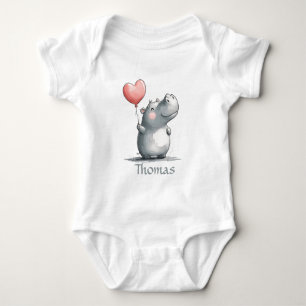 Body Illustration d'un hippopotame mignon avec un ballo