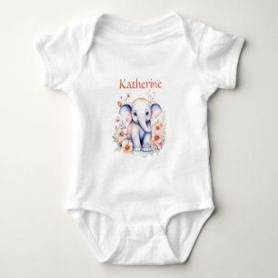 Body Illustration personnalisée d'un bébé éléphant mign