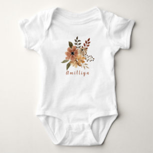 Body Imprimé Fleur Personnalisé Nom Mignon Moderne