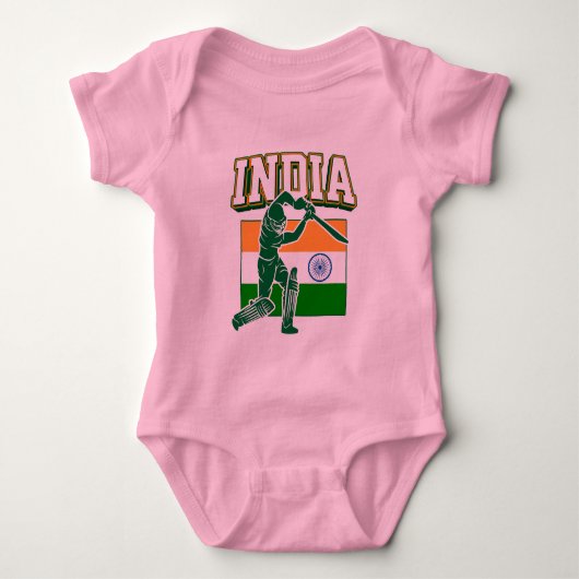 Body Inde Cricket avec Drapeau Indien cadeau (Devant)