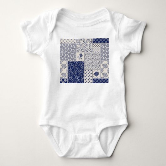 Body Indigo Bleu Beige Floral Patchwork (Devant)