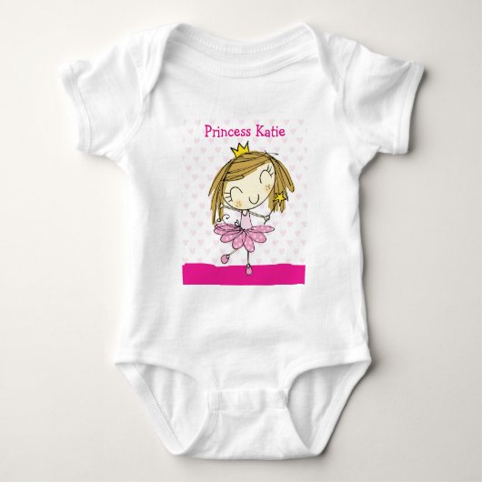 Body ♥ INFANT CREEPER ♥ mignon rose princesse nom perso (Devant)