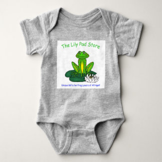 Body Infant's Frog on a Lily Pad Gray Bodysuit
