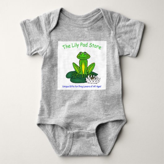 Body Infant's Frog on a Lily Pad Gray Bodysuit (Devant)