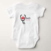 Body Infirmière médecin rouge plus stéthoscope ajouter (Dos)