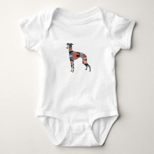 Body Italien Greyhound Geo Motif Silhouette - Plaid (Devant)