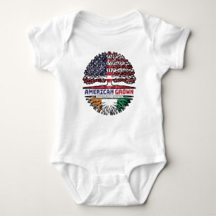 Body Ivory Coast Ivorian American USA Tree Roots Flag