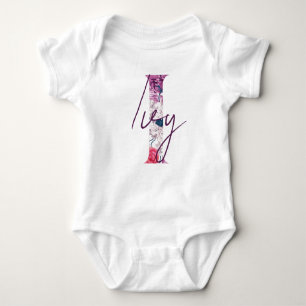 Body Ivy Baby Name Reveal Outfit Floral Vintage I Girl