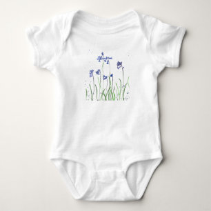 Body Jacinthe des bois aquarelle Florale Bleue Fleurs É