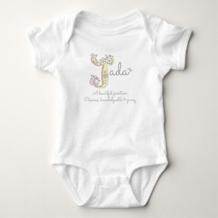 Body Jada girls letter J name signifie vêtements pour b
