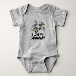 Body J'adore mes pandas mamie bébé et adultes mignons