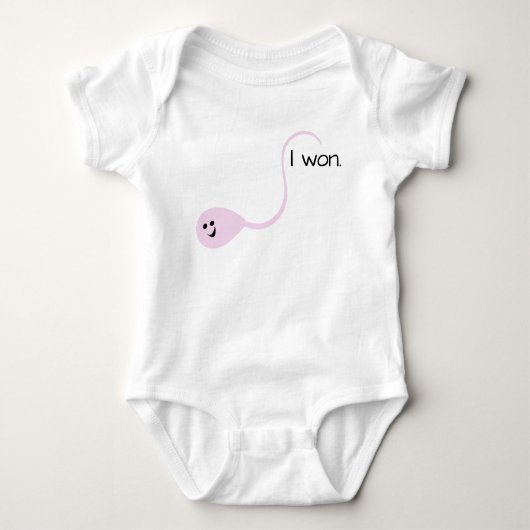 Body J'Ai Gagné Un T-shirt Bébé Rose Funny (Devant)