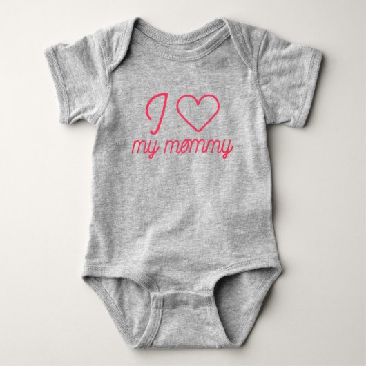 Body J'aime ma maman Typographie cursive fine (Devant)