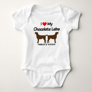 Body J'Aime Mes Deux Chiens Du Laboratoire De Chocolat
