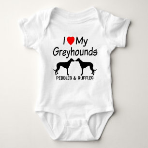 Body J'Aime Mes DEUX Chiens Greyhound