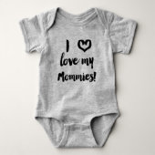 Body J'Aime Mes Mommies Baby Jersey Chemise (Devant)