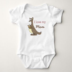 Body J'aime mes vêtements mignons de bébé de kangour