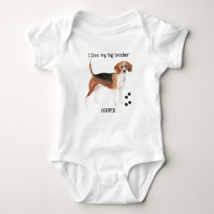 Body J'aime mon grand frère Beagle chien pour bébé