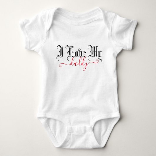 Body J'Aime Mon Papa | Script rouge personnalisable (Devant)