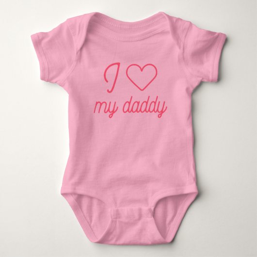 Body J'aime mon papa typographie cursive fine (Devant)