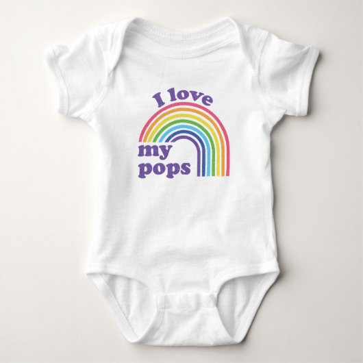 Body J'aime mon Pops - Arc-en-ciel mignon (Devant)