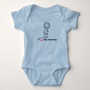 Body "Je combinaison infantile bleue mignonne aime ma