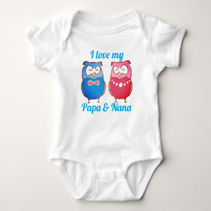 Body "Je des paires aime mon hibou de papa et de Nana"